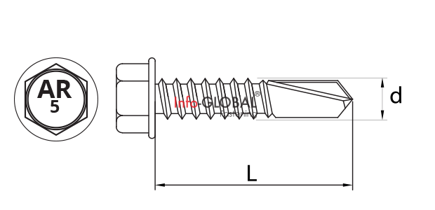 3.5. Selbstbohrende Schrauben ohne Unterlegscheibe zum Befestigen  von Blechen an der Unterlage aus Stahl